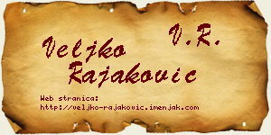Veljko Rajaković vizit kartica